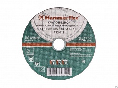 Круг абразивный отрезной Hammer Flex 232-018 мет+нерж 41 150х1,6х22 A40 S