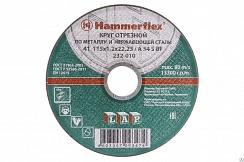 Круг абразивный отрезной Hammer Flex 232-010 мет+нерж 41 115х1,2х22 A54 S